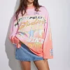 Ena Pelly Moto Long Sleeve Tee Dress - Multi