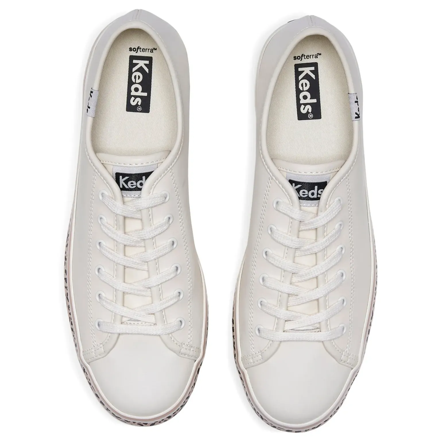 Keds Triple Up Leather Leopard Stripe - White/Tan