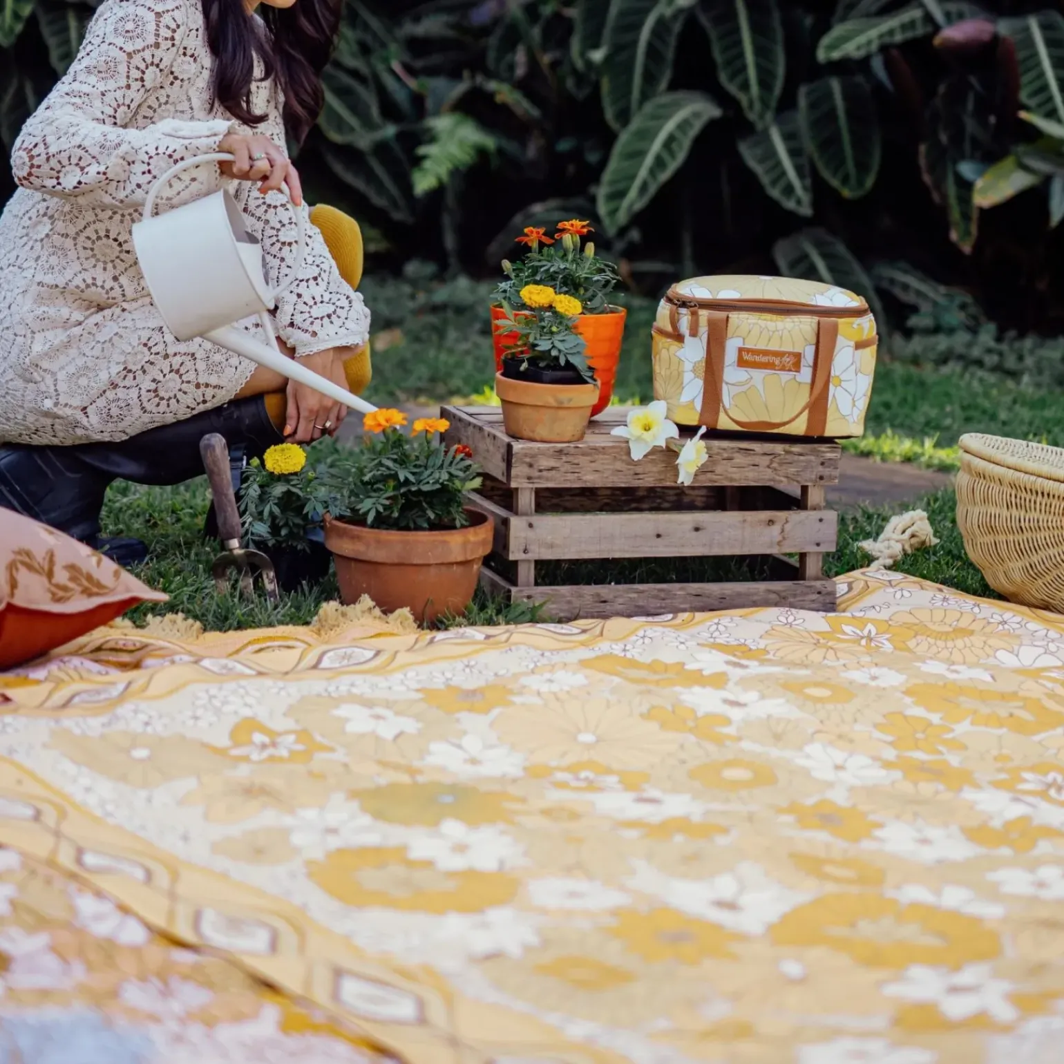 Wandering Folk Picnic Rug - Lola Honey